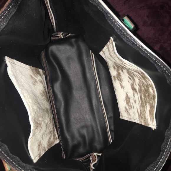 Leather handbag Holy Cow Couture Fringe Cowhide purse LV Vuitton handmade HCC - Picture 7 of 10